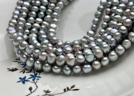 8 mm AAAA High Quality Potato Nugget Freshwater Pearl Beads Pinkish Gray Color High Luster Smooth Genuine Freshwater Pearls 54 Beads #P1911