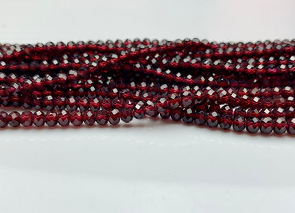 3x4 mm AAA Natural Color Faceted Rondelle Garnet Gemstone Beads Top Quality Micro Faceted Red Garnet Gemstone Loose Beads # 2441
