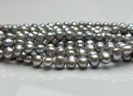 8 mm AAAA High Quality Potato Nugget Freshwater Pearl Beads Pinkish Gray Color High Luster Smooth Genuine Freshwater Pearls 54 Beads #P1911