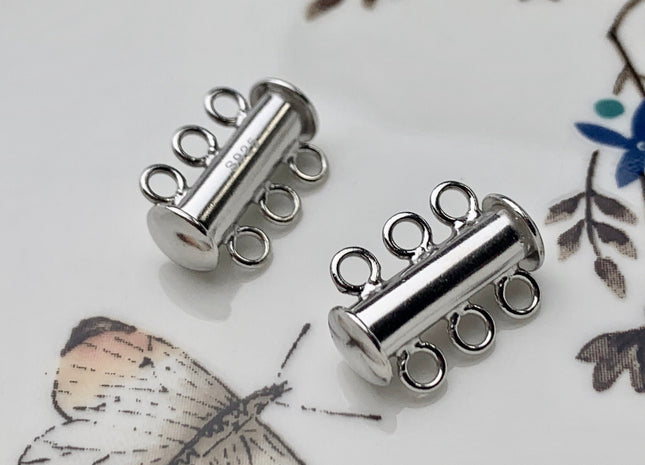 20 mm 925 Sterling Silver Layered Detangler Clasp Genuine 925 Sterling Silver Multi Strand Necklace Clasp Findings DIY Jewelry #10136