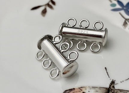 20 mm 925 Sterling Silver Layered Detangler Clasp Genuine 925 Sterling Silver Multi Strand Necklace Clasp Findings DIY Jewelry #10136