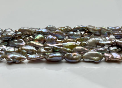 7-8x12-14 mm AAA Gray Color With Gold Pink Sheen Keshi Freshwater Pearls Genuine High Luster Gray Color Keshi Freshwater Pearl Beads #P2001