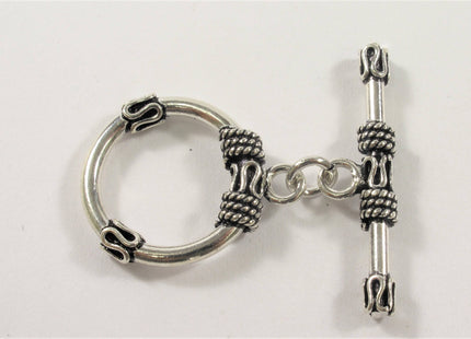 21 mm .925 Sterling Silver Toggle Clasp,Oxidized Textured Sterling Silver Toggle .925 Sterling Silver Toggle, Silver Toggle Clasp #10334