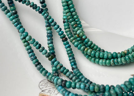 4 mm 100% Natural Smooth Rondelle Turquoise Gemstone Beads Multi Turquoise Green Blue Turquoise Beads 16 Inches Strand #4242