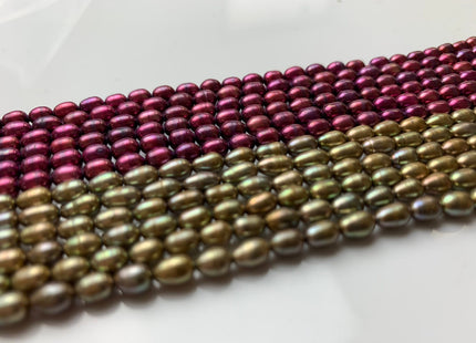 4x5.5 mm AA Purple OR Champagne Color Rice / Oval Freshwater Pearls Genuine Freshwater Pearl Beads Freshwater Seed Pearls #1215