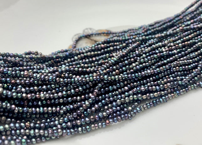 WHOLESALE 2mm Or 2.5-3mm Tiny Seed Pearl Beads Peacock Color Small Potato Freshwater Pearls Genuine Freshwater Pearl Seed Pearls #P1338