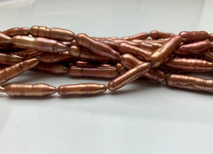 6x23 mm Brick Orange Red Color Biwa Stick Freshwater Pearl Beads Genuine Rare Biwa Stick Pearls #1837