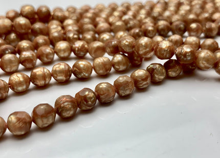 6 mm Rare Faceted Champagne Color Potato Freshwater Pearl Beads Genuine Faceted Freshwater Pearls #1771