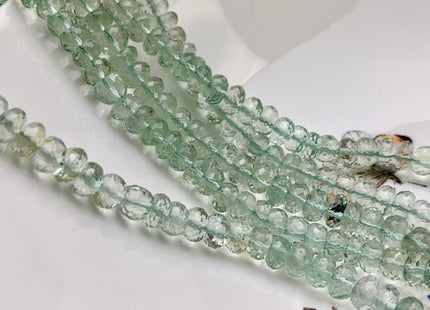 6mm 8mm AAA 100% Natural Faceted Rondelle Green Amethyst Gemstone Beads Top Quality Natural Green Amethyst Beads 8 Inches Strand #2497