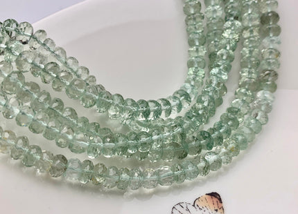 6mm 8mm AAA 100% Natural Faceted Rondelle Green Amethyst Gemstone Beads Top Quality Natural Green Amethyst Beads 8 Inches Strand #2497