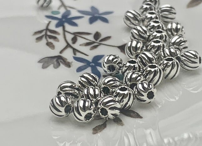 5 Pieces 2.5mm 3.5mm 5mm 925 Sterling Silver Tibetan Style Silver Spacer Ball Genuine Sterling Silver Large Hole Bali Antique Beads #10156