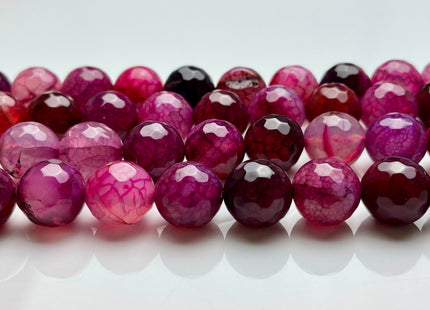 16 mm Faceted Round Fire Agate Gemstone Beads Heat Treated Multi Purple Color Natural Gemstone Fire Agate 15.5 Inches Strand #4044