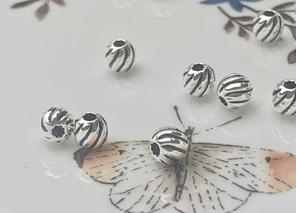 5 Pieces 2.5mm 3.5mm 5mm 925 Sterling Silver Tibetan Style Silver Spacer Ball Genuine Sterling Silver Large Hole Bali Antique Beads #10156