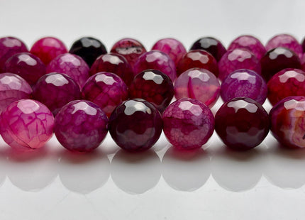 16 mm Faceted Round Fire Agate Gemstone Beads Heat Treated Multi Purple Color Natural Gemstone Fire Agate 15.5 Inches Strand #4044