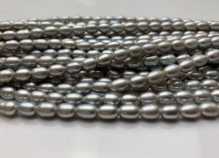 5.5x7.5 mm AAA Large Hole Rice / Oval Freshwater Pearl Hole Size 1.8mm Genuine freshwater Pearls Large Hole Gray Rice Pearl #1342