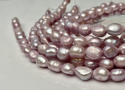 9x11-12mm AA Half Strand Large Hole Lavender Purple Color Freshwater Rice Nugget Pearl 2.2mm High Luster Lilac Pearl #P2318