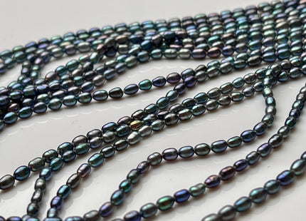 2.5-3x4 mm AA Rainbow Peacock Color Rice Tiny Seed Freshwater Pearls High Luster Seed Freshwater Pearls Genuine Tiny Quality Pearls #P2144
