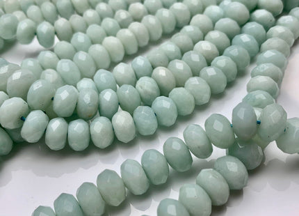 6x10 mm AAA Faceted Rondelle Amazonite Natural Semi Precious Gemstone Beads Natural Color Faceted Rondelle Shape 16 Inches #2206