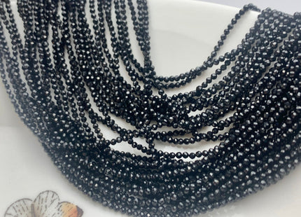 2mm 3mm 4mm 6mm Faceted Round Tiny Black Spinel Gemstone Beads Genuine Black Spinel Beads 15.5 Inches Strand #2598