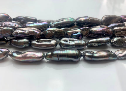 8-10x20-25 mm Peacock Or Brown Freshwater Biwa/Stick Pearls, Genuine Peacock Brown Biwa Stick Freshwater Pearls #P1160