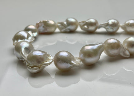 15-16x18-24 mm AA Natural White Baroque Pearl Beads Genuine Natural Freshwater Tear Drop Shape Baroque Flame Ball Pearls #P1969