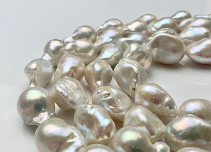 13x17-15x22 mm AA Natural White Baroque Pearl Beads Genuine Natural Freshwater Tear Drop Shape Baroque Flame Ball Pearls #P1429