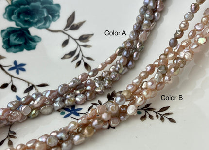 4.5x5-6mm Natural Mauve Pink Potato Nugget Freshwater Pearl Bead Genuine Freshwater Pearl Tiny Mauve Nugget Cultured Seed Pearl Beads #P2313