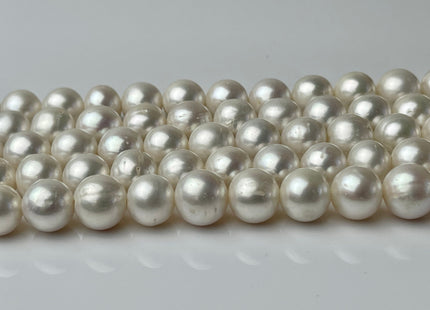10mm AAA Large Hole Round Natural White Freshwater Pearl Beads Hole Size 1.5 Genuine Top Quality High Luster Pearls 40 Beads #P2238