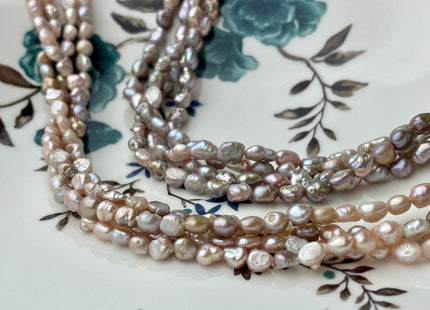 4.5x5-6mm Natural Mauve Pink Potato Nugget Freshwater Pearl Bead Genuine Freshwater Pearl Tiny Mauve Nugget Cultured Seed Pearl Beads #P2313