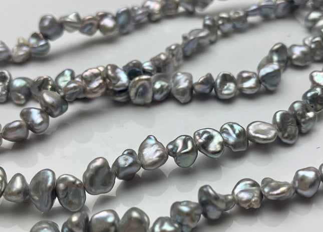 7-8mm 10-11mm AA Gray Color Keshi Freshwater Nugget Pearl Beads Center Drilled Gray Keshi Nuggets Genuine Gray Keshi Freshwater Pearl #346