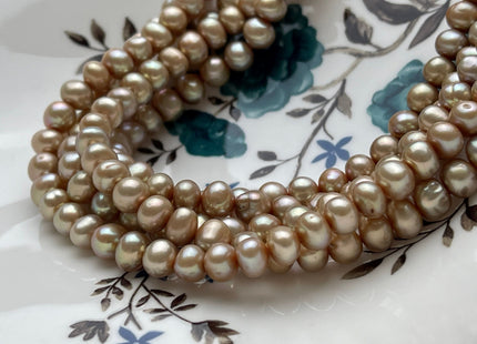 7 mm Gold Champagne Color Potato Freshwater Pearl Beads Genuine High Luster Gold Champagne Potato Freshwater Pearls #P2073