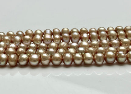 7 mm Gold Champagne Color Potato Freshwater Pearl Beads Genuine High Luster Gold Champagne Potato Freshwater Pearls #P2073