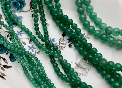4 mm 6 mm 8 mm 10 mm 12 mm Smooth Round Green Color Aventurine Gemstone Beads Natural Green Aventurine Loose Beads 15.5 Inches Strand #2978