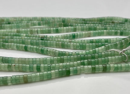 2x4 mm Natural Green Aventurine Heishi Rondelle Shape Genuine Natural Color Aventurine Discs Gemstones Loose Beads 15.5 Inches Strand #3955
