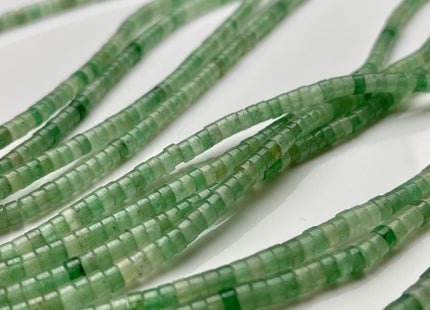 2x4 mm Natural Green Aventurine Heishi Rondelle Shape Genuine Natural Color Aventurine Discs Gemstones Loose Beads 15.5 Inches Strand #3955