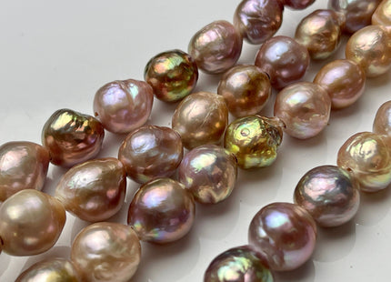 11-13mm AAA Half Strand LargeHole Very Rare Dark Mauve Pink Baroque Pearl Bead 2.2mm Hole Natural Edison Pearl With Iridescent Color #P2069