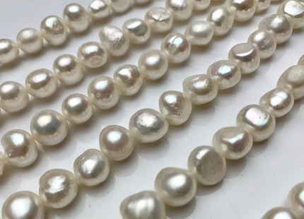 8-9 mm Natural White Freshwater Nugget Pearl Beads Genuine Natural White Potato Nugget Shape Freshwater Pearls #1449