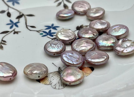 ONE Piece AAA 13-14 mm Natural Mauve Pink Top Quality Super High Luster Smooth Thick Coin Pearl For Earring Pendant And Necklace #P2185