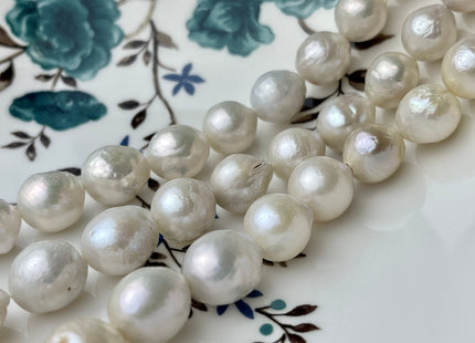 11-12 mm Natural White Baroque Freshwater Pearl Beads Natural White Edison Baroque Pearls Genuine White Edison Pearls #1562