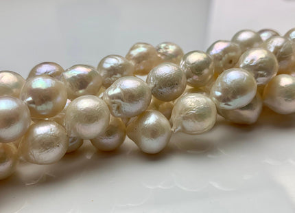 11-12 mm Natural White Baroque Freshwater Pearl Beads Natural White Edison Baroque Pearls Genuine White Edison Pearls #1562