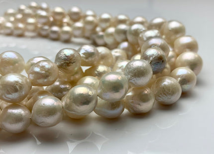11-12 mm Natural White Baroque Freshwater Pearl Beads Natural White Edison Baroque Pearls Genuine White Edison Pearls #1562