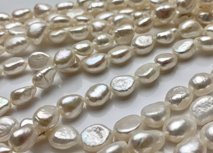 9.5x12 mm AAA Natural White Rice/Oval Nugget Freshwater Pearl Beads Genuine High Luster Oval Nugget Pearls Top Quality Nugget Beads #1478