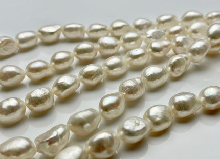 9.5x12 mm AAA Natural White Rice/Oval Nugget Freshwater Pearl Beads Genuine High Luster Oval Nugget Pearls Top Quality Nugget Beads #1478