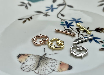 11 mm 925 Sterling Silver/Gold/Rose Gold Toggle Clasp Genuine 925 Sterling Silver Toggle Findings With Heart Shape Design DIY Jewelry #10268