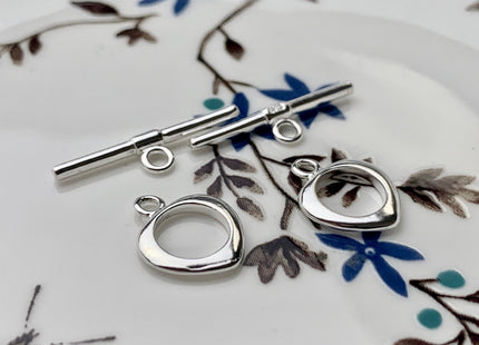 11x13 mm 925 Sterling Silver Toggle Clasp Genuine 925 Sterling Silver Toggle Findings With Litter Peach Shape Design DIY Jewelry #10122