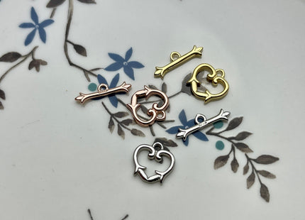 11 mm 925 Sterling Silver/Gold/Rose Gold Toggle Clasp Genuine 925 Sterling Silver Toggle Findings With Heart Shape Design DIY Jewelry #10268