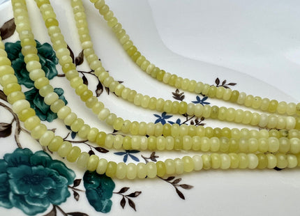 2x4mm 4x6mm Natural Smooth Rondelle Shape Lemon Jade Gemstone Beads 15 Inches Strand #4214
