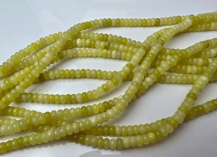 2x4mm 4x6mm Natural Smooth Rondelle Shape Lemon Jade Gemstone Beads 15 Inches Strand #4214