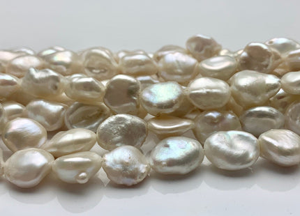10-11x12-13mm AAA Half Strand High Luster Natural White Keshi Nugget Freshwater Pearl Beads Large Hole Size 1.2mm Pearl 17 Pieces #P1277