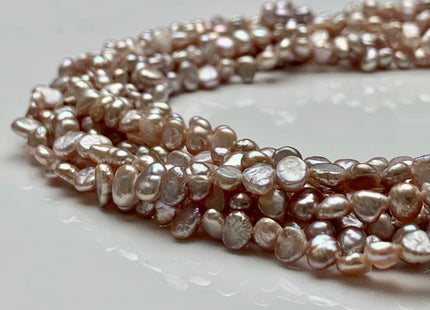4-5 mm Natural Mauve Pink Potato Nugget Freshwater Pearl Beads Genuine Freshwater Pearls Tiny Mauve Nugget Cultured Seed Pearl Beads #1746